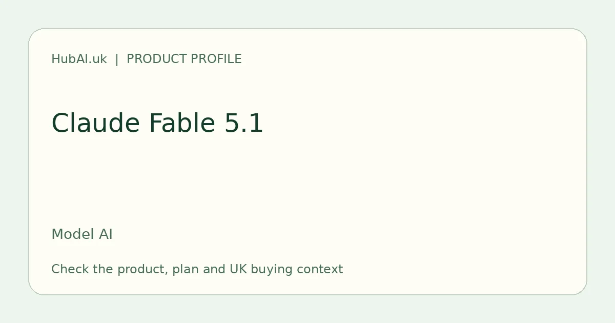 Claude Fable 5.1 product identity card