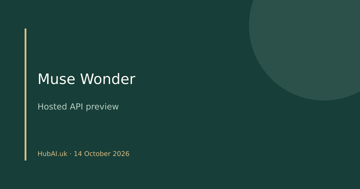Muse Wonder product identity card
