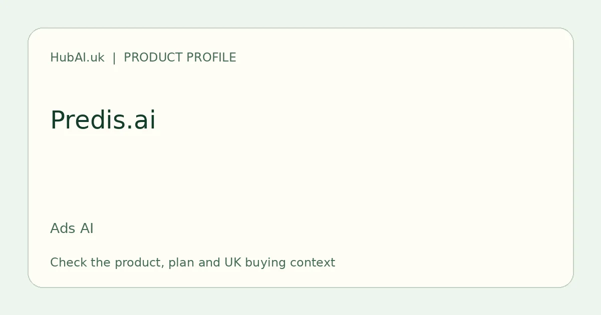 Predis.ai product identity card